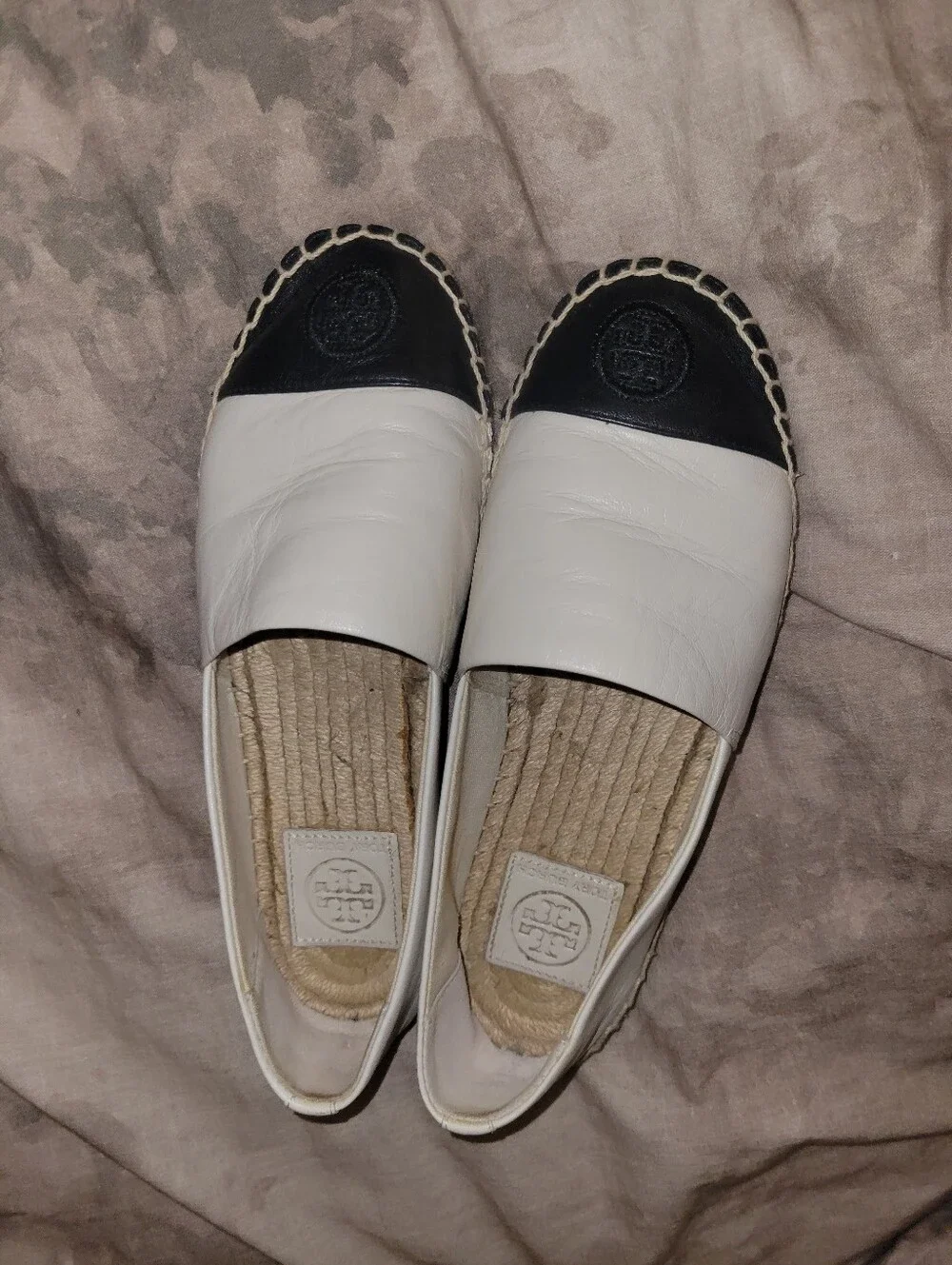 Tory Burch Colorblock Leather Toe Cap Espadrille Flats 6